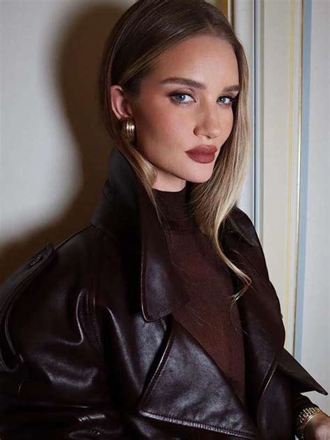 rosie huntington-whiteley burberry leather jacket|rosie huntington whitely hair.